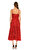 Alexander McQueen Tüylü Midi Kırmızı Elbise