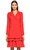 Nisse Fırfır Detaylı Kırmızı Elbise