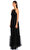 Exquise Puantiyeli Siyah Uzun Elbise