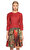 Alberta Ferretti Karma Desen Kırmızı Elbise