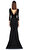 Chiara Boni Volanlı Siyah Uzun Elbise