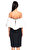 Ml Monique Lhuillier Kayık Yaka Siyah-Beyaz Elbise