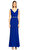 JS Collections İşleme Detaylı Saks Mavisi Uzun Gece Elbisesi