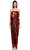 Lanvin Parıltılı Straplez Uzun Kırmızı Elbise