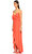 BCBG MAX AZRIA Fırfır Detaylı Kırmızı Uzun Elbise