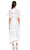 BCBG MAX AZRIA Dantel İşlemeli Beyaz Midi Elbise