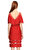 Tadashi V Yaka Kırmızı Elbise