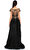 Jovani İşleme Detaylı Tüy Siyah Gece Elbisesi