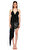Anthony Vaccarello Deri Detaylı Mini Siyah Elbise