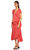 Nisse Çiçek Desenli Kruvaze Kırmızı Elbise