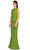 Alexander Mcqueen Yakası İşleme Detaylı Fıstık Yeşili Uzun Gece Elbisesi