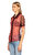 Just Cavalli Karma Desen Transparan Kısa Kol Renkli İpek Gömlek