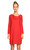 Paule Ka Yakası Fiyonk Detaylı Mini Kırmızı Elbise