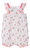 Baby Dior Çiçek Desenli Kısa Beyaz Pembe Tulum