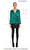 Full Figure Kruvaze İpek Yeşil Bluz