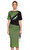 DB Deniz Berdan Neon File Detaylı Yeşil Elbise