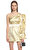 Recep Demiray Fırfır Detaylı Tek Kollu Mini Altın Rengi Elbise