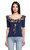 Just Cavalli Yakası Desenli Lacivert T-Shirt