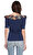 Just Cavalli Yakası Desenli Lacivert T-Shirt
