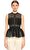 Black Guipure Lace Peplum Top Bluz