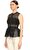 Black Guipure Lace Peplum Top Bluz