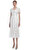ivory Cotton Lace Diamante Trim Midi Elbise