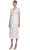ivory Cotton Lace Diamante Trim Midi Elbise