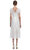ivory Cotton Lace Diamante Trim Midi Elbise