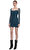 Teal Shirred Powermesh Mini Elbise