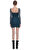 Teal Shirred Powermesh Mini Elbise