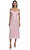 Pink Gingham Print Chiffon Midi Elbise