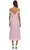 Pink Gingham Print Chiffon Midi Elbise