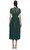 Dark Green Floral Guipure Midi Elbise
