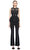 Black Guipure Lace Peplum Top Bluz