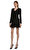 Black Boucle V-Neck Mini Elbise