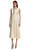 Cream Crepe Embellished Midi Elbise