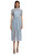 Blue Guipure Lace Midi Elbise