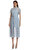 Blue Guipure Lace Midi Elbise