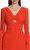 Orange Stretch Crepe Midi Elbise