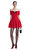 Red Knit Bow Mini Elbise