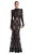 Black Rhinestone Lace Maxi Elbise