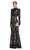 Black Rhinestone Lace Maxi Elbise