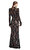 Black Rhinestone Lace Maxi Elbise