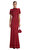 Red Rhinestone Mesh Maxi Elbise