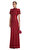 Red Rhinestone Mesh Maxi Elbise