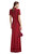 Red Rhinestone Mesh Maxi Elbise
