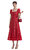 Red Floral Lace Midi Elbise