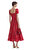 Red Floral Lace Midi Elbise