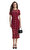 Red Guipure Lace Button Midi Elbise