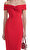 Red Off Shoulder Midi Elbise